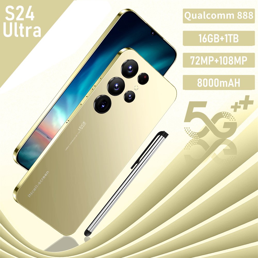2024 Hot sale 5G Smarephone S24 Ultra original 7.3 inch 16GB+1TB 108MP HD Beauty Camera Smartphone Cell Mobile Phone